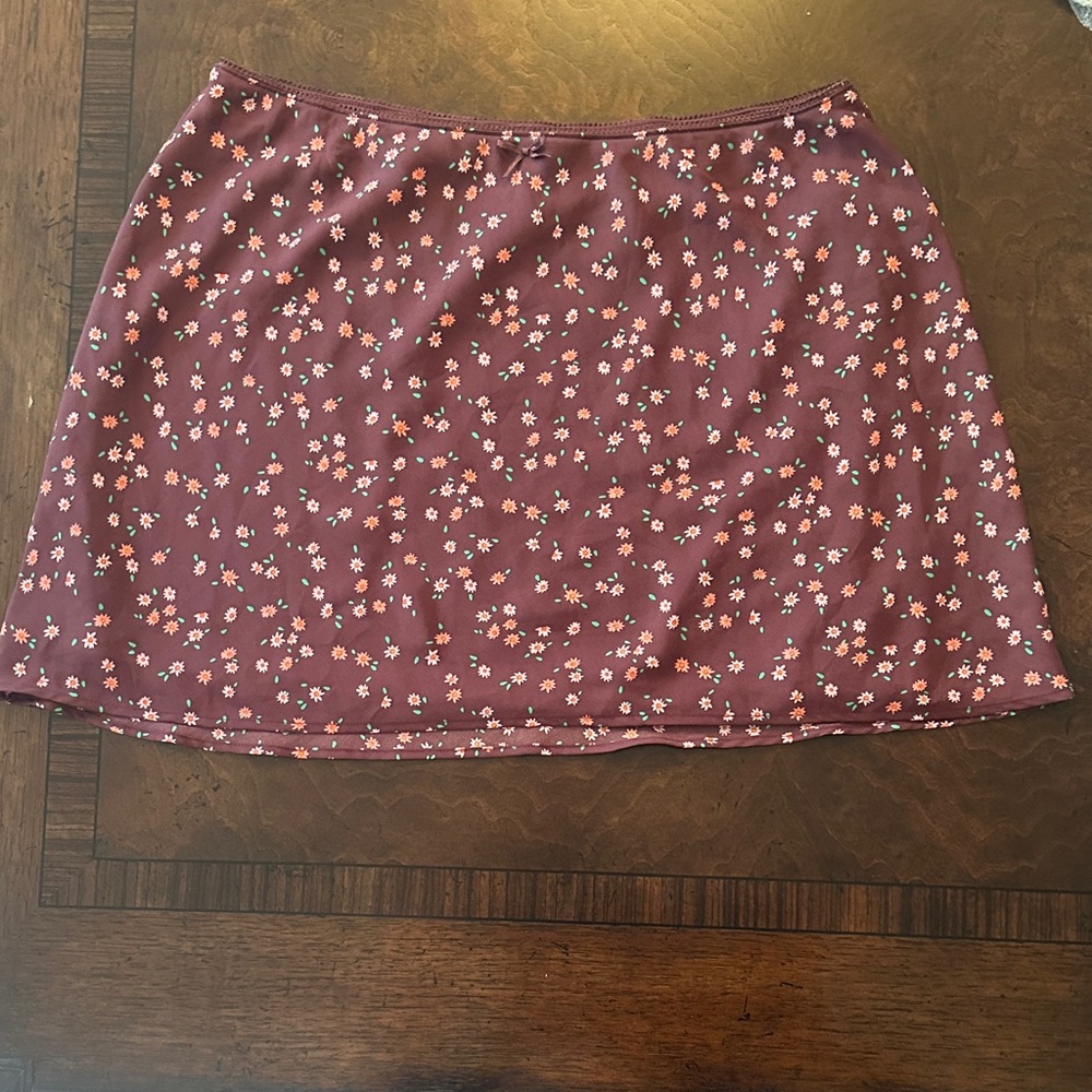 Floral Burgundy Skirt